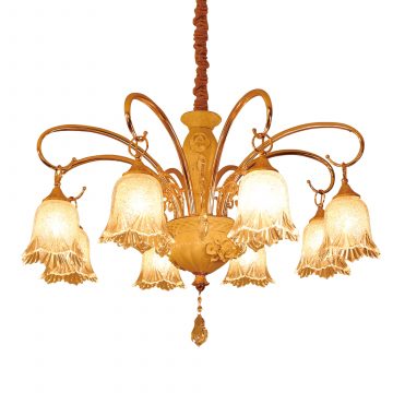 Đèn chùm sứ và thủy tinh cao cấp hình bông hoa 8 tay 870mm Venus PC9262/8