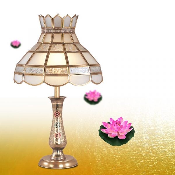 Đèn ngủ để bàn đồng Hoa sen vàng Venus 600155-01