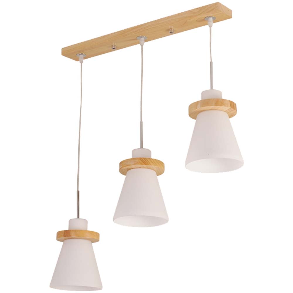 Đèn thả trang trí chiếu sáng bàn ăn chao thủy tinh hình nón chuôi gỗ cao cấp Đèn thả trang trí chiếu sáng bàn ăn chao thủy tinh hình nón chuôi gỗ cao cấp