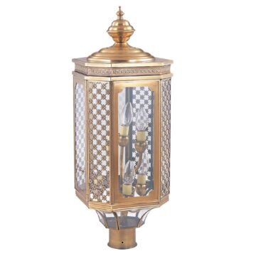 Đèn trụ cổng ngoài trời Đồng hoa văn cổ điển cao cấp Venus 500077-06