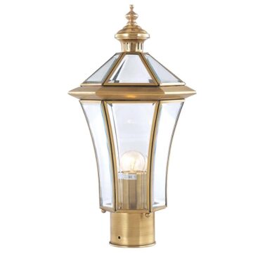 Đèn trụ cổng ngoài trời Đồng hình lập phương cổ điển Venus 500140-01