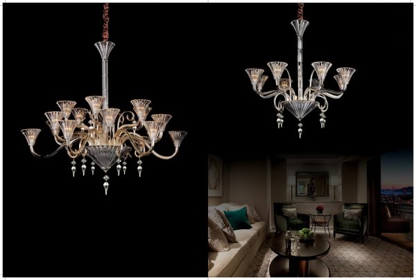 đèn trang trí pha lê phòng khách