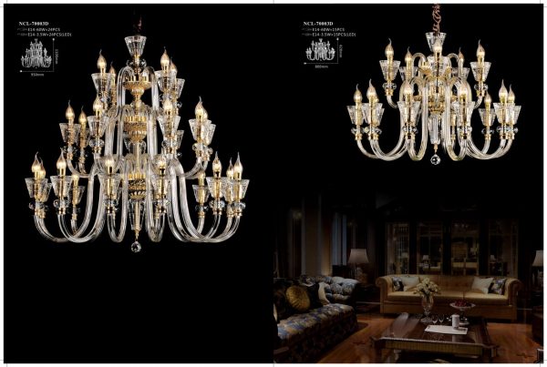 đèn trang trí pha lê phòng khách