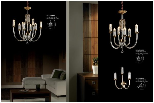 đèn trang trí pha lê phòng khách