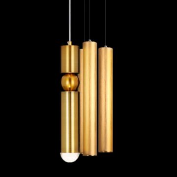 Đèn thả đơn Ống kim loại xi vàng cao cấp KD-124