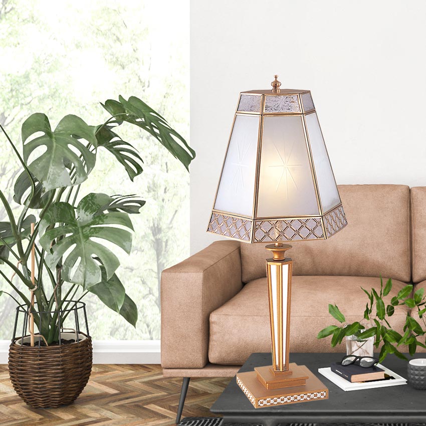 Đèn bàn đồng trang trí để sofa phòng khách Venus 600037-01 Đèn bàn đồng trang trí để sofa phòng khách Venus 600037-01
