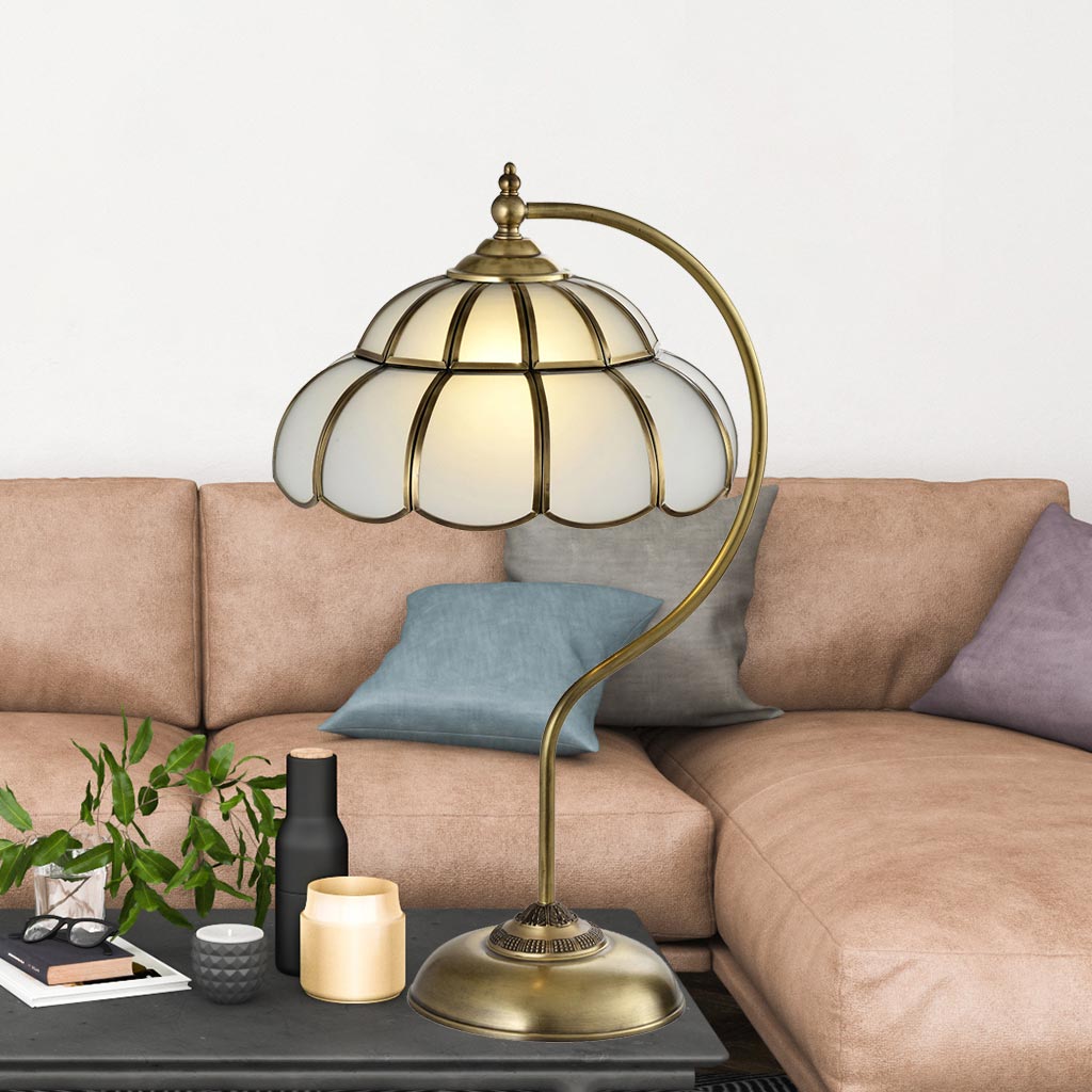 Đèn ngủ để bàn đồng bông hoa Venus 600356-01 Đèn ngủ để bàn đồng bông hoa Venus 600356-01