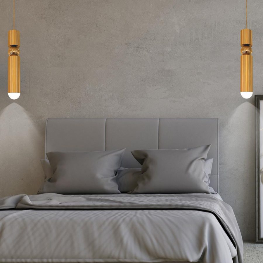 Đèn thả chiếu sáng và trang trí đầu giường ngủ ống kim loại Venus