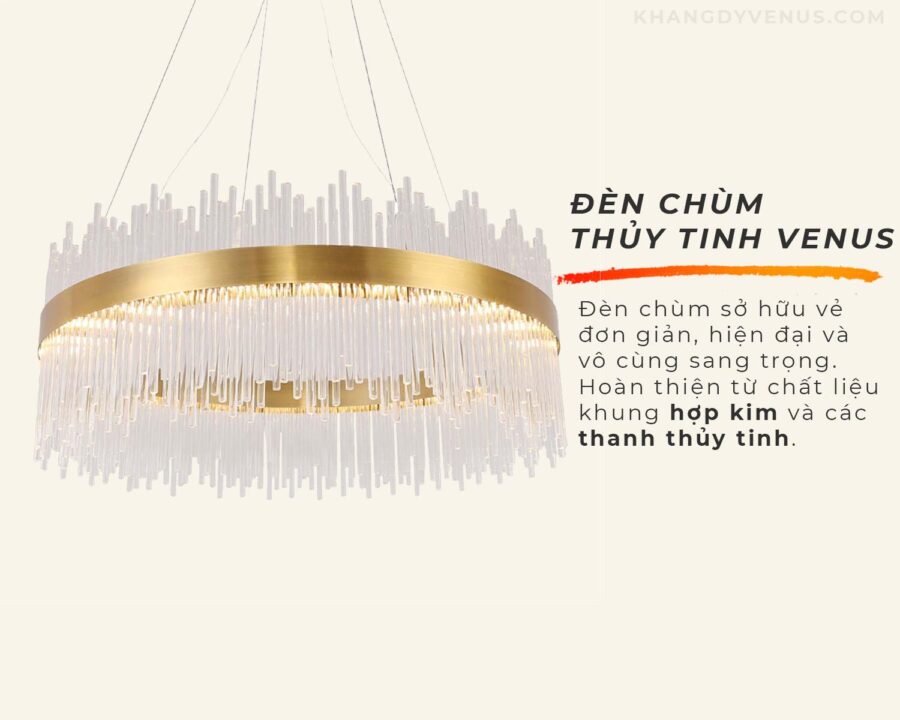 Đèn Chùm Vòng Tròn Thủy Tinh Venus KD839