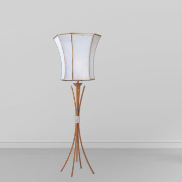 Đèn cây đồng phòng khách 5 chân cong chụp thủy tinh Venus 700029-01