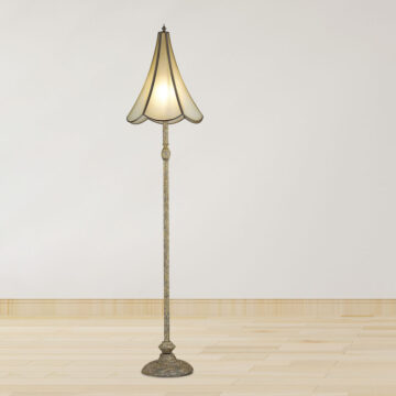 Đèn cây đồng phòng khách thân đá chụp dù thủy tinh Venus 700034-01