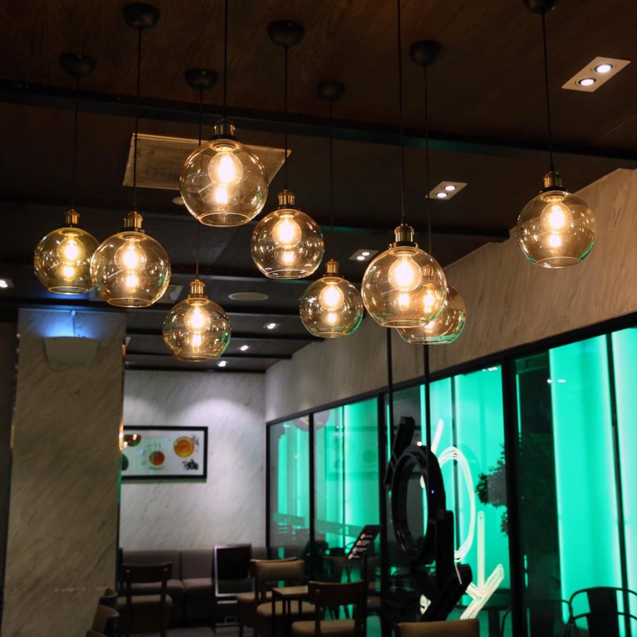 Đèn thả quả cầu thủy tinh trong suốt bóng dây tóc Edison Venus 8040S