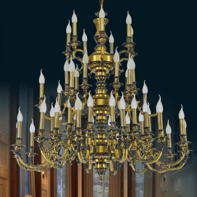 Đèn chùm đồng nến cổ điển 48 Bóng Venus 820/48 Đèn chùm đồng nến cổ điển 48 Bóng Venus 820/48