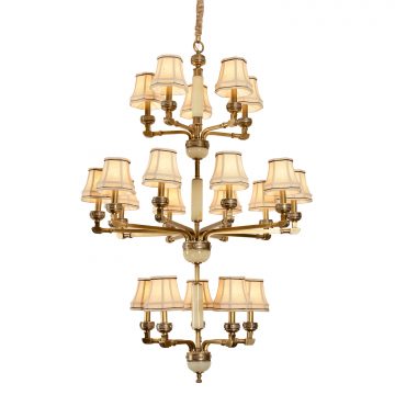 Đèn Chùm Đồng Cao Cấp Venus 9100235-5+10+5 20 tay bóng nến