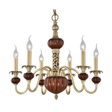 Đèn Chùm Đồng Kiểu Châu Âu Cổ Điển Venus 91003-06 6 tay bóng nến