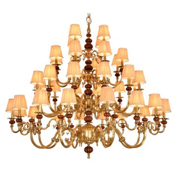 Đèn Chùm Đồng Cao Cấp Venus 91005-16+12+8+4 40 tay bóng nến