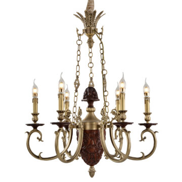 Đèn Chùm Đồng Kiểu Châu Âu Cổ Điển Venus 91007-06 6 tay bóng nến