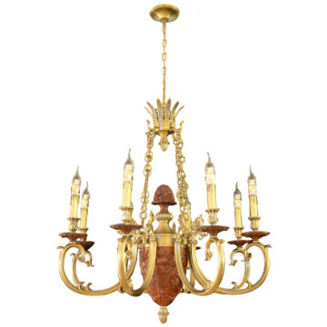 Đèn Chùm Đồng Kiểu Châu Âu Cổ Điển Venus 91007-08 8 tay bóng nến