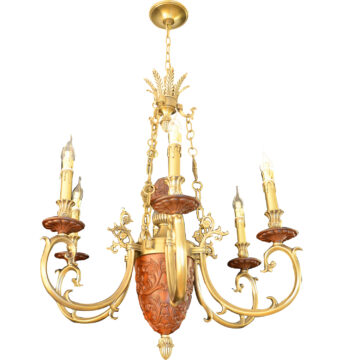 Đèn Chùm Đồng Kiểu Châu Âu Cổ Điển Venus 91007-6 6 tay bóng nến