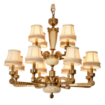 Đèn Chùm Đồng Hiện Đại Cao Cấp Venus 91008-8+4 12 tay bóng nến