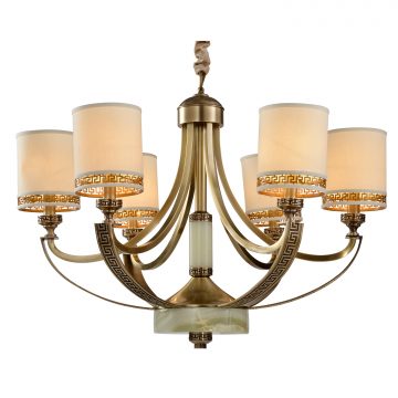 Đèn Chùm Đồng Hiện Đại Cao Cấp Venus 91009-06 6 tay bóng nến