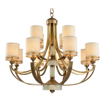 Đèn Chùm Đồng Hiện Đại Cao Cấp Venus 91009-12 12 tay bóng nến