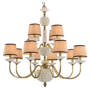 Đèn Chùm Đồng Hiện Đại Cao Cấp Venus 91010-8+4 12 tay bóng nến