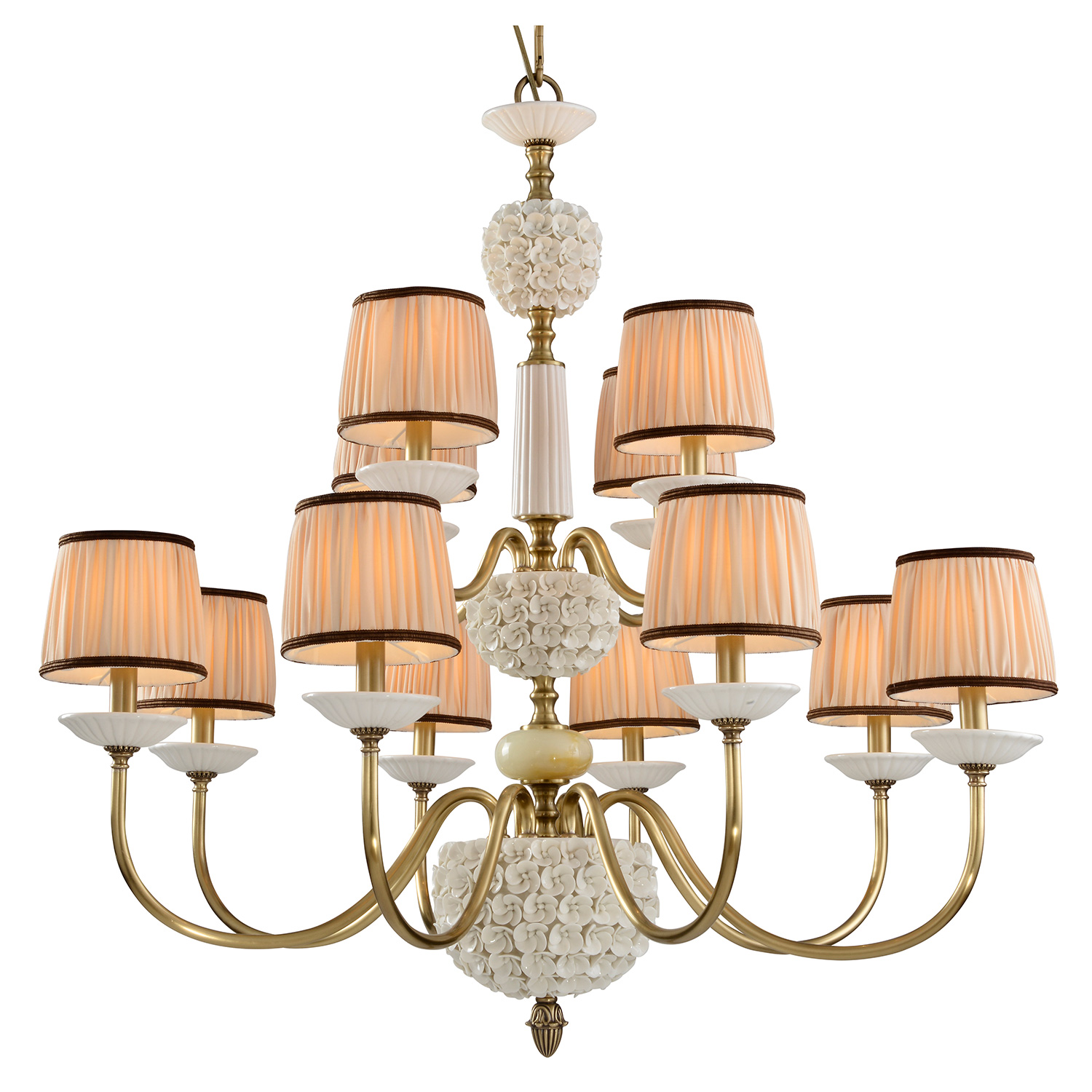 Đèn Chùm Đồng Hiện Đại Cao Cấp Venus 91010-8+4 12 tay bóng nến Đèn Chùm Đồng Hiện Đại Cao Cấp Venus 91010-8+4 12 tay bóng nến