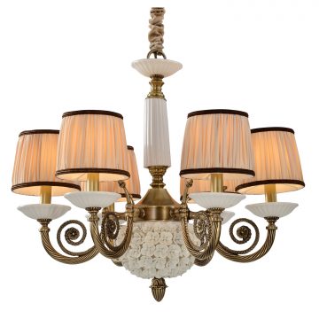 Đèn Chùm Đồng Hiện Đại Cao Cấp Venus 91010B-06BA 6 tay bóng nến