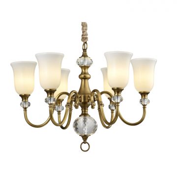 Đèn Chùm Đồng Hiện Đại Cao Cấp Venus 91011-06 6 tay bóng nến