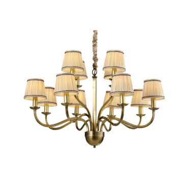 Đèn Chùm Đồng Hiện Đại Cao Cấp Venus 91012-8+4 12 tay bóng nến