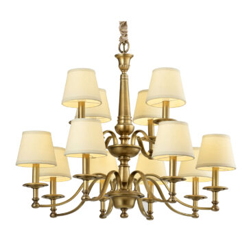 Đèn Chùm Đồng Hiện Đại Cao Cấp Venus 91013-8+4 12 tay bóng nến