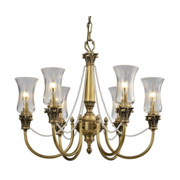 Đèn Chùm Đồng Hiện Đại Cao Cấp Venus 91021-06 6 tay bóng nến