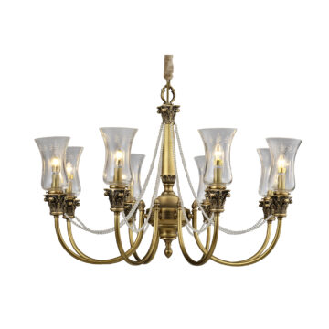 Đèn Chùm Đồng Hiện Đại Cao Cấp Venus 91021-08 8 tay bóng nến