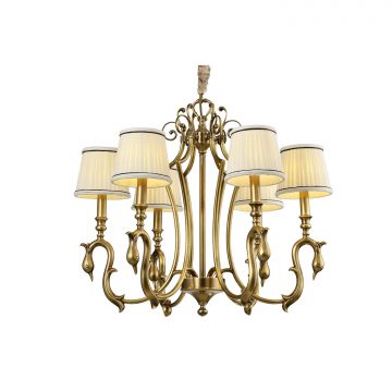 Đèn Chùm Đồng Hiện Đại Cao Cấp Venus 91028-06 6 tay bóng nến