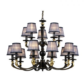 Đèn Chùm Đồng Cao Cấp Venus 91033-10+5 15 tay bóng nến