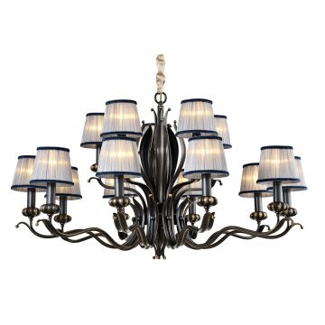 Đèn Chùm Đồng Cao Cấp Venus 91034-10+5 15 tay bóng nến