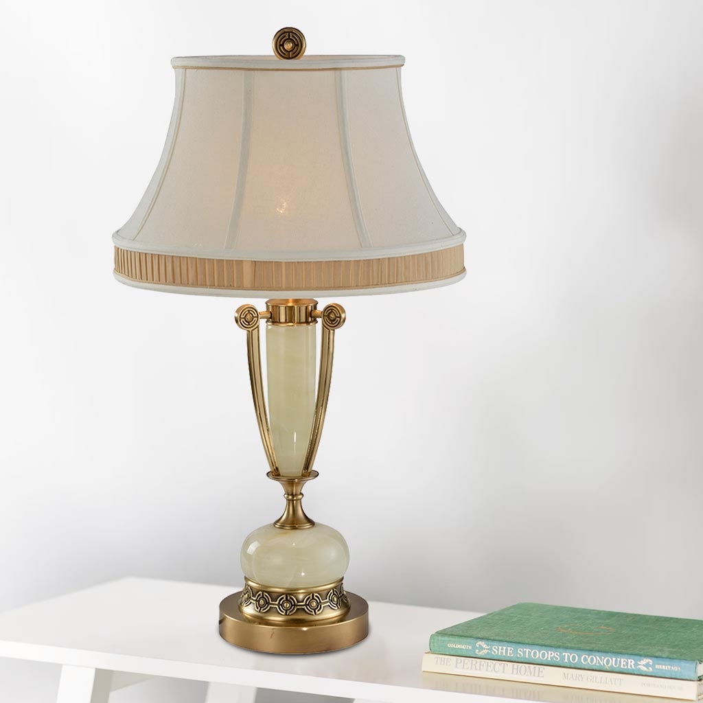 Đèn bàn đồng trang trí chân cẩm thạch cao cấp Venus 96008-02 Đèn bàn đồng trang trí chân cẩm thạch cao cấp Venus 96008-02