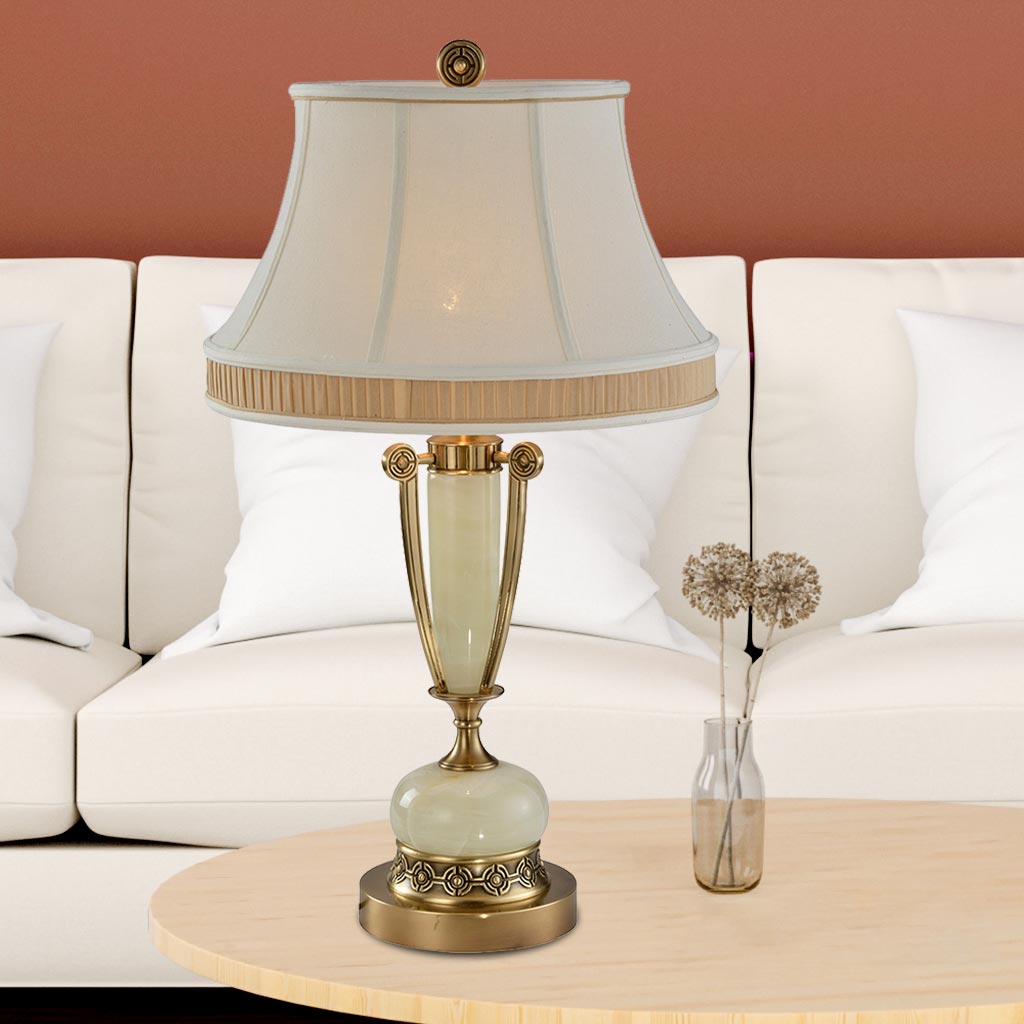 Đèn bàn đồng trang trí chân cẩm thạch cao cấp Venus 96008-02 Đèn bàn đồng trang trí chân cẩm thạch cao cấp Venus 96008-02
