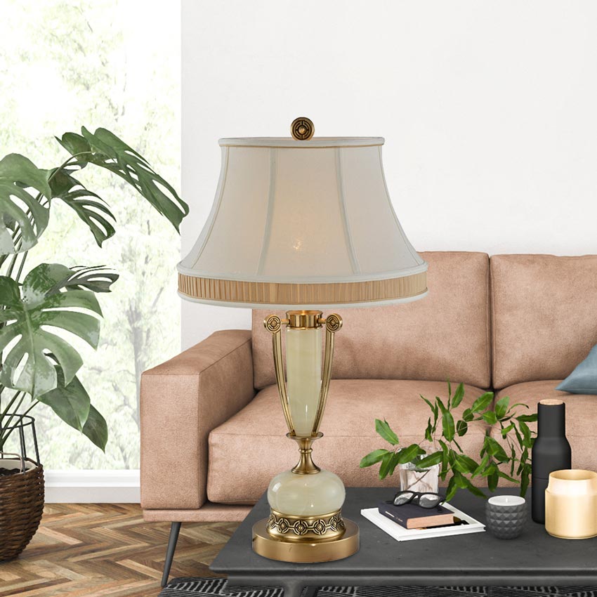Đèn bàn đồng trang trí chân cẩm thạch cao cấp Venus 96008-02 Đèn bàn đồng trang trí chân cẩm thạch cao cấp Venus 96008-02