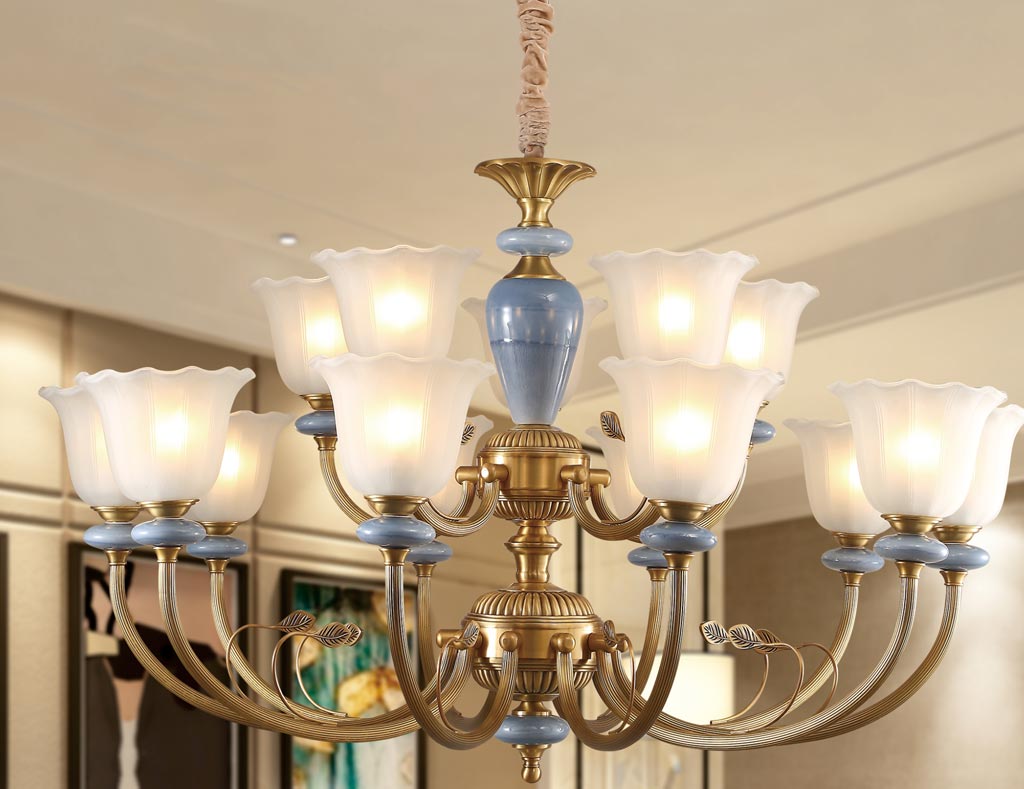 Đèn chùm đồng tay thủy tinh cổ điển cao cấp Venus DC5-001 Đèn chùm đồng tay thủy tinh cổ điển cao cấp Venus DC5-001