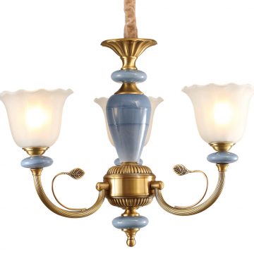 Đèn chùm đồng tay thủy tinh cổ điển cao cấp Venus DC5-001