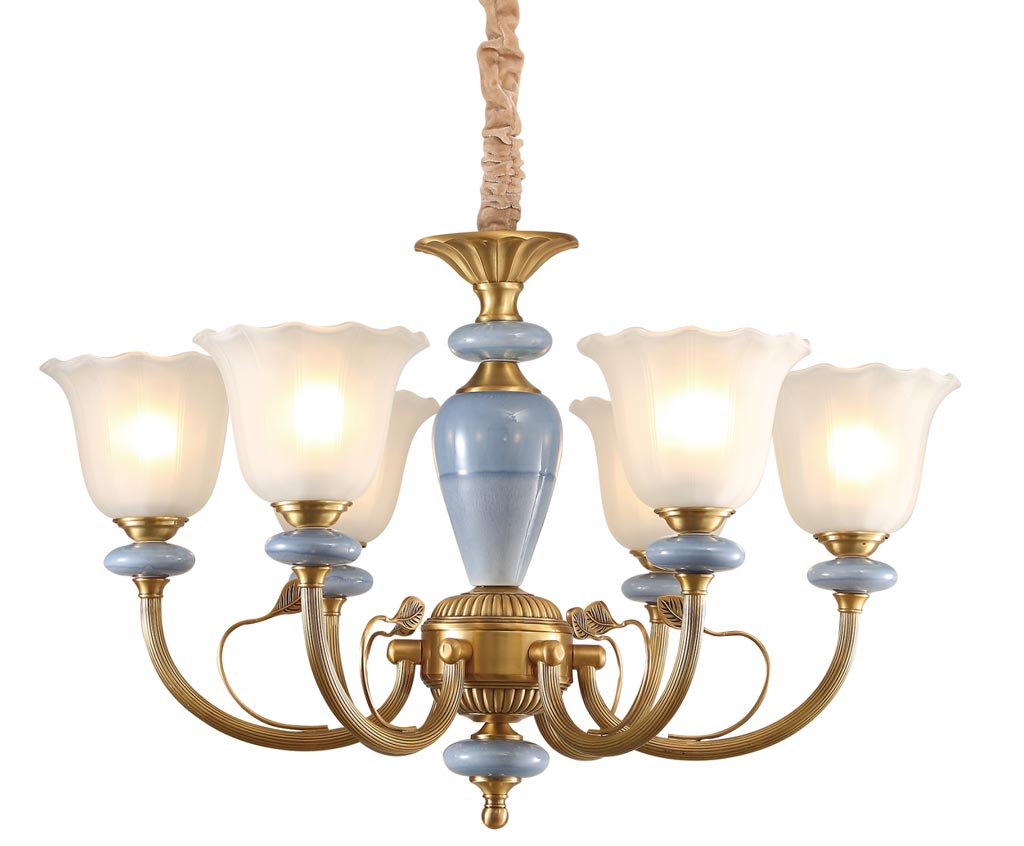 Đèn chùm đồng tay thủy tinh cổ điển cao cấp Venus DC5-001 Đèn chùm đồng tay thủy tinh cổ điển cao cấp Venus DC5-001