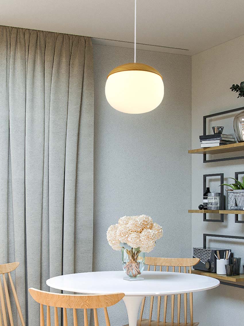 đèn thả trang trí trần nhà bằng gỗ