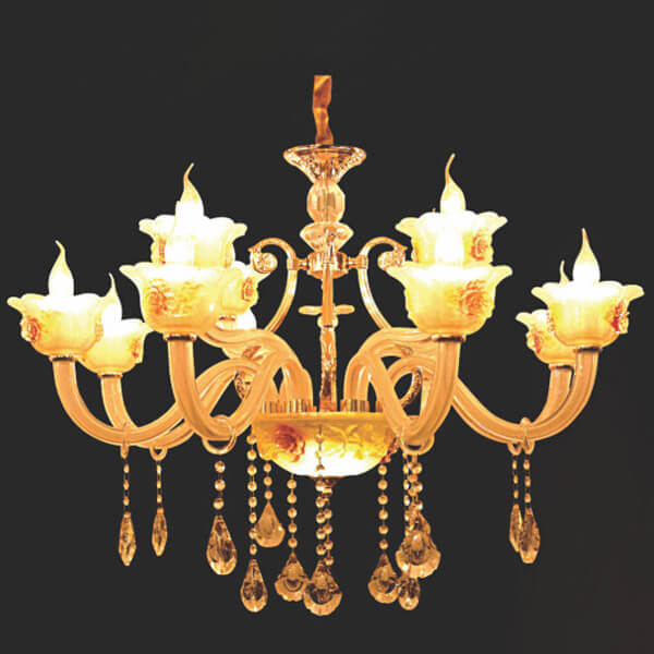 Đèn chùm hạt Pha lê 12 Bóng Thủy tinh VENUS KD6545/8+4 Đèn chùm hạt Pha lê 12 Bóng Thủy tinh VENUS KD6545/8+4