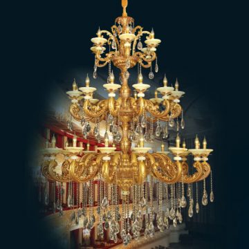 Đèn chùm đồng hạt Pha lê cao cấp 3 tầng VENUS MD0023/16+12+6