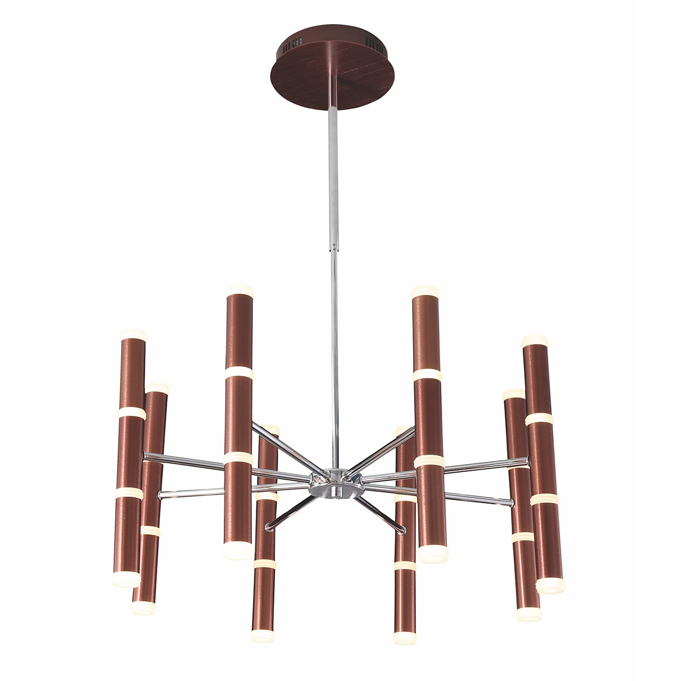 Đèn Chùm Ống Tròn Khung Hợp Kim Nhôm Chao Thủy Tinh 8 Tay 28W Venus Pd184-8A Đèn Chùm Ống Tròn Khung Hợp Kim Nhôm Chao Thủy Tinh 8 Tay 28W Venus Pd184-8A