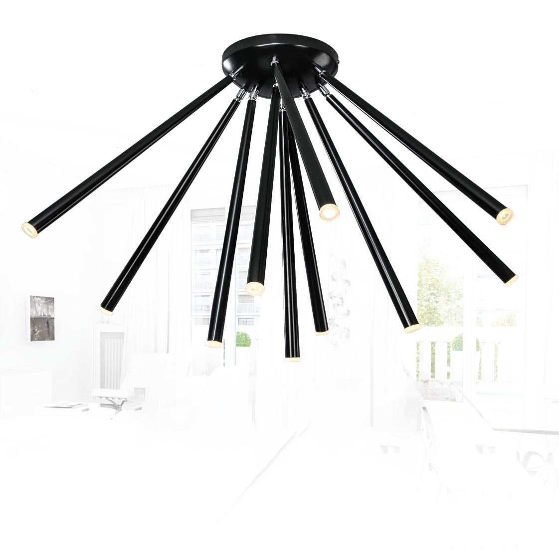 Đèn Thả Thanh Trụ Tròn Dài Khung Sắt Chao 10 Tay 23W Venus Pd194-10A Đèn Thả Thanh Trụ Tròn Dài Khung Sắt Chao 10 Tay 23W Venus Pd194-10A