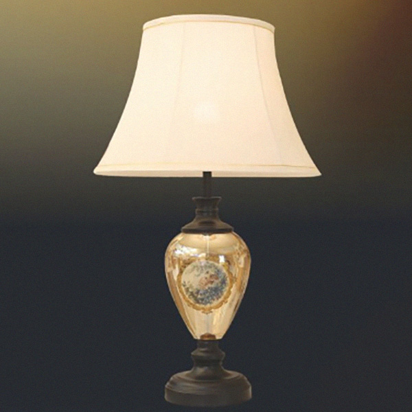 Đèn bàn chụp vải thân thủy tinh VENUS TB1712 Đèn bàn chụp vải thân thủy tinh VENUS TB1712