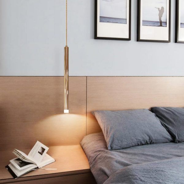 Đèn thả đơn ống bơ kim loại cao cấp